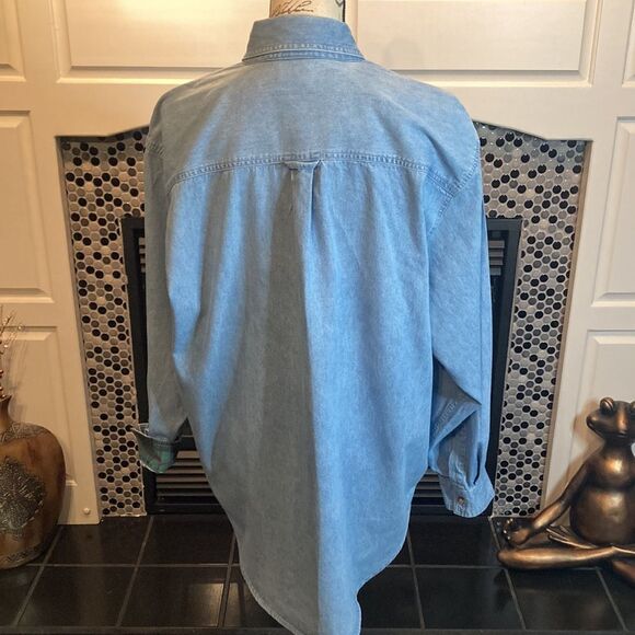 Kristen Paige Sportswear vintage 100% cotton denim look shirt, size large, GUC - Picture 7 of 9